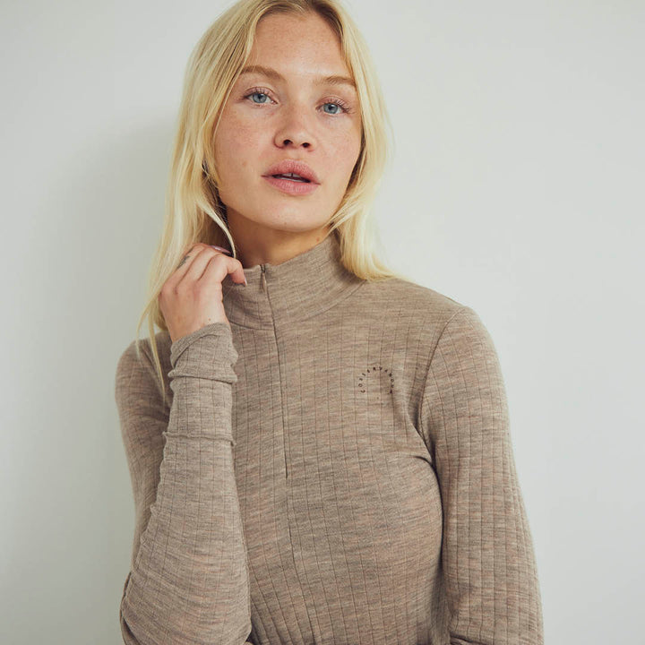 Conservandum Langarmshirt aus Merinowolle S_S Tee Balsam melange 821000011