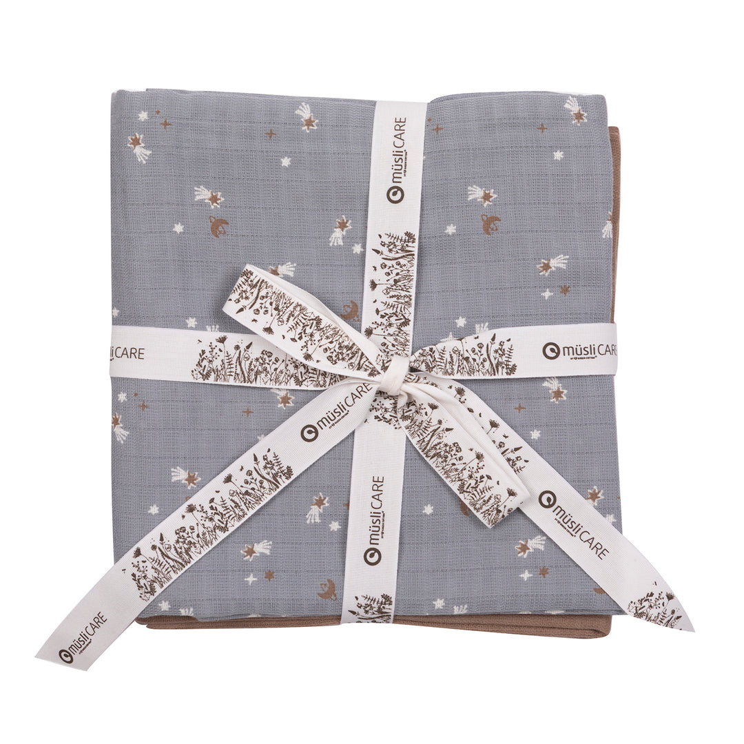müsli Pucktuch 2er-Pack Nursery Jasmin blue/ Balsam cream/ Walnut 690000318