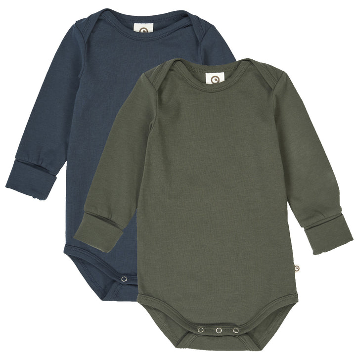 müsli RE-LOVED Langarmbody 2er-Pack Bodystockings Deep Green/ Night Blue 690000283