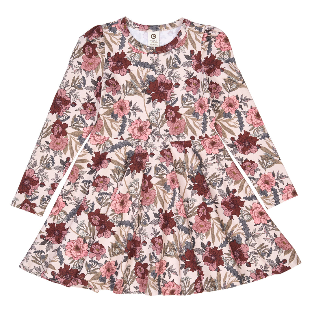 müsli RE-LOVED Langarmkleid Dress Nightingale/ Root/ Nostalgia rose 690000252