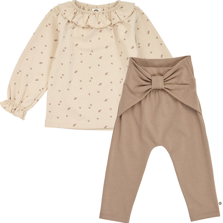 müsli Set aus Babyhose und Babylangarmshirt L_S Tee Oak/ Walnut/ Blush 690000334