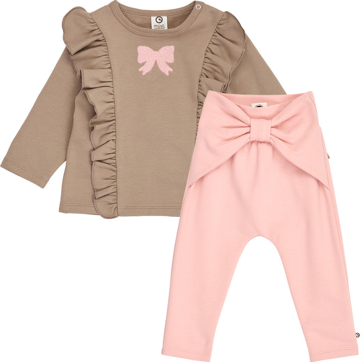 müsli Set aus Babyhose und Babylangarmshirt L_S Tee Walnut 017080802