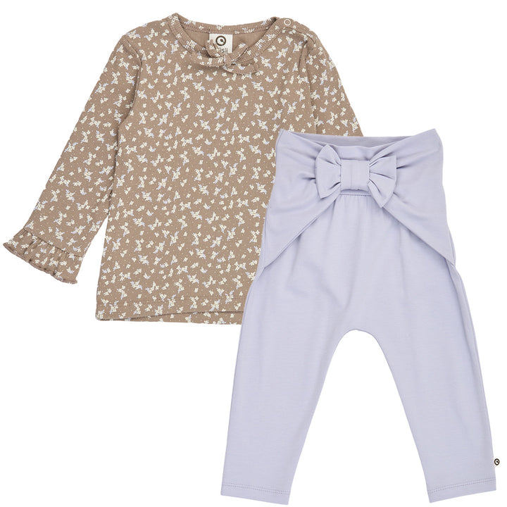müsli Set aus Babyhose und Babylangarmshirt L_S Tee Walnut/ Oak/ Mauve 690000328