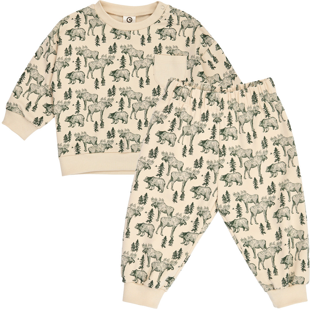 müsli Set aus Babyhose und Babylangarmshirt L_S Tee Oak/ Forest green 690000335