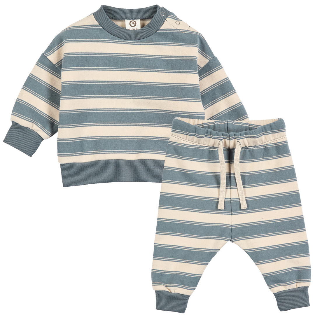 müsli Set aus Babysweatshirt und Babyhose Bodystockings Oak/ Stormy blue 690000263