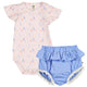 müsli Set aus Kurzarmbody und Babyshorts Bodystockings Primrose/ Shell blue/ Tofu 690000304