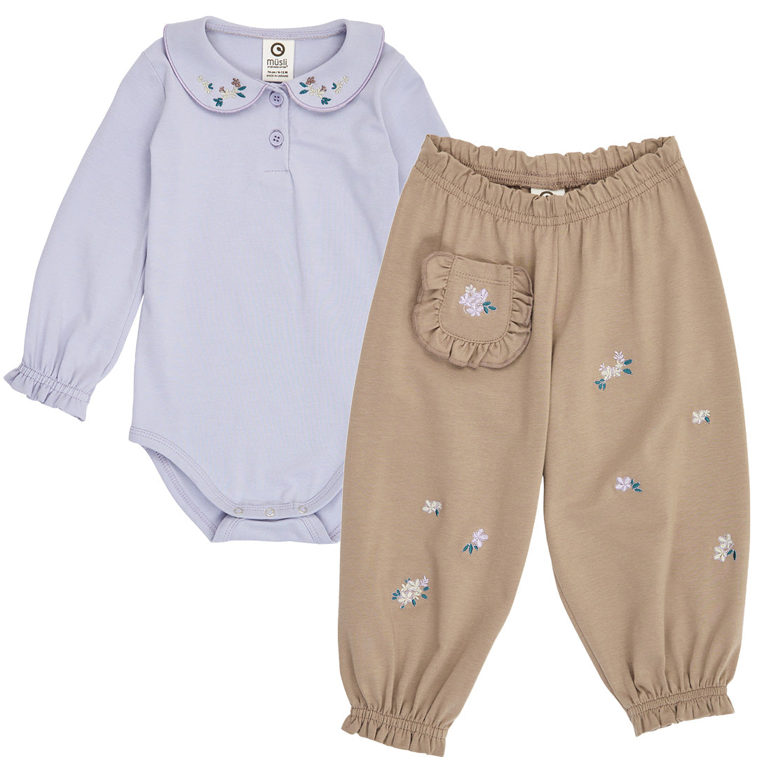 müsli Set aus Langarmbody und Babyhose Bodystockings Mauve 014381301