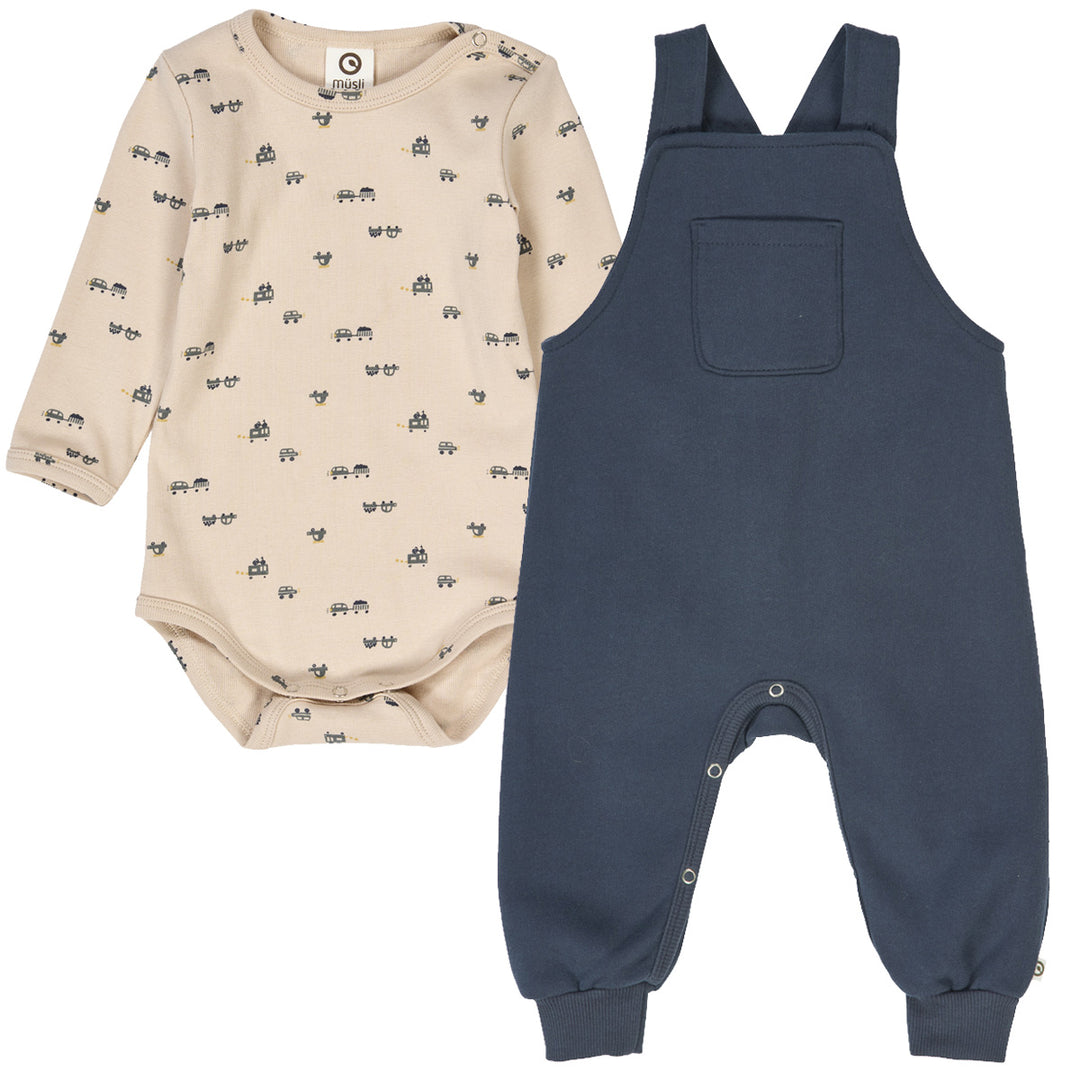 müsli Set aus Langarmbody und Babyhose Bodystockings Oak/ Moss/ Stormy blue 690000262