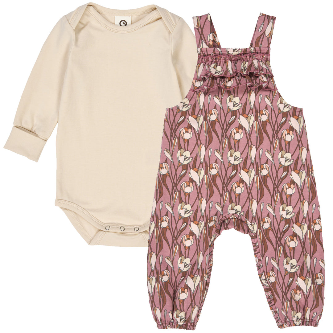 müsli Set aus Langarmbody und Babyhose Bodystockings Nostalgia rose/ Root/ Oak 690000272