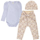 müsli Set aus Langarmbody und Babyhose mit Babymütze Pants Oak/ Walnut/ Mauve 690000329