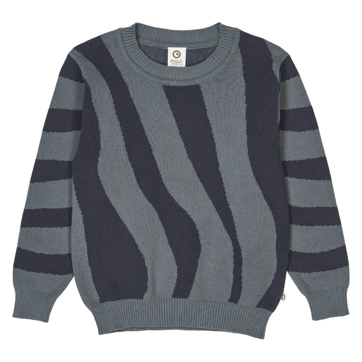 müsli Strickpullover L_S Tee Stormy blue 018421402