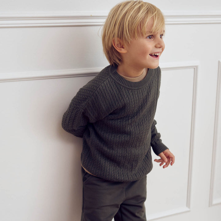 müsli Strickpullover L_S Tee Deep green 019040401