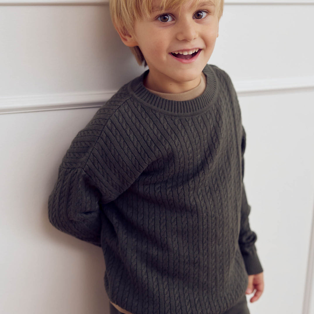 müsli Strickpullover L_S Tee Deep green 019040401