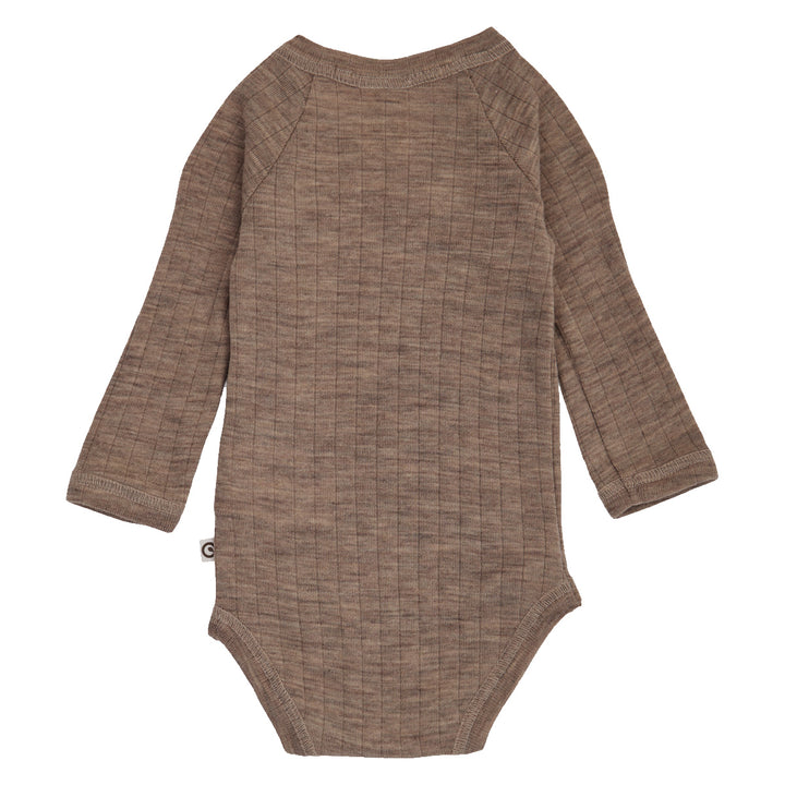 müsli Wickelbody aus Merinowolle Bodystockings Walnut melange 821000012